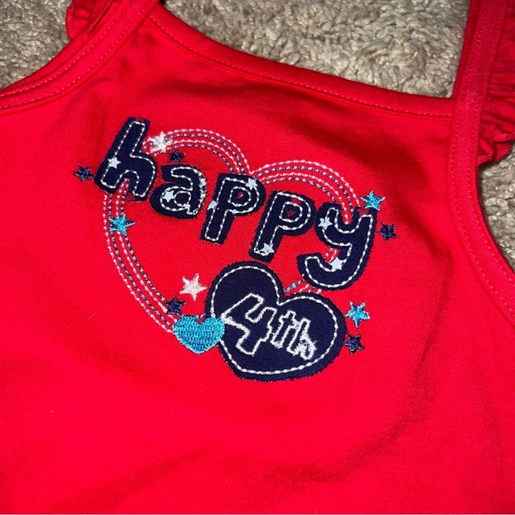 Jumping Beans 4th of July Red Embroidered Outfit Size 24 Months - Picture 3 of 5